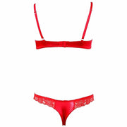 Completino rosso con slip e reggiseno a balconcino