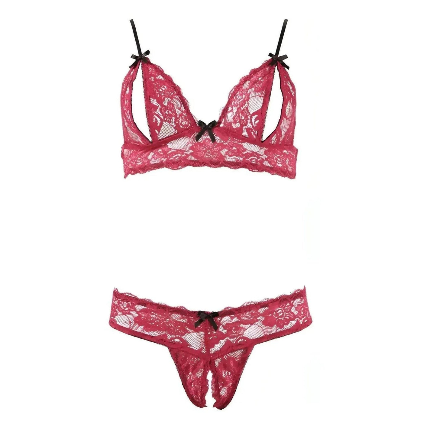 Completino Vinaccia con Reggiseno e Perizoma Aperti