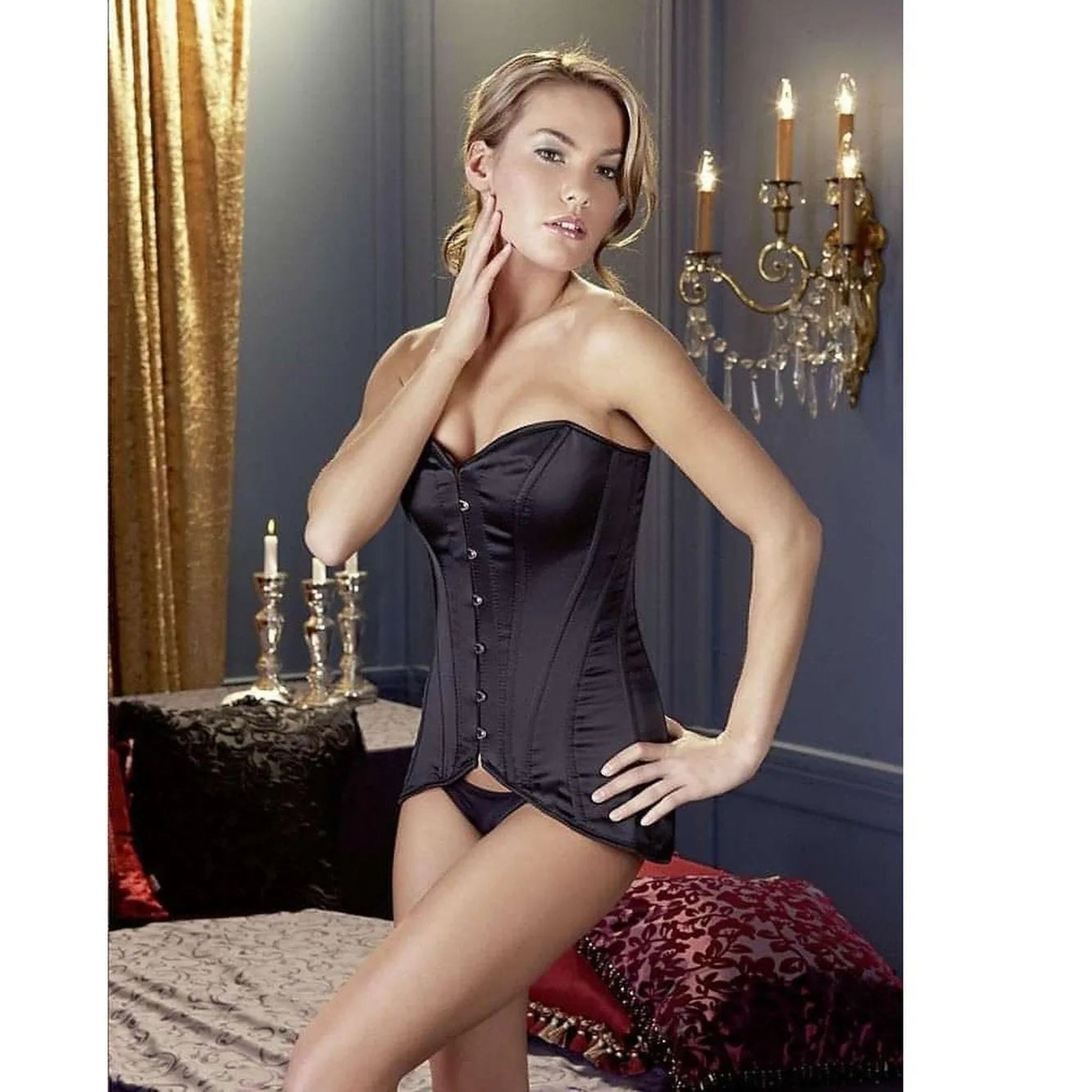 Corsetto nero in raso - 86 cm