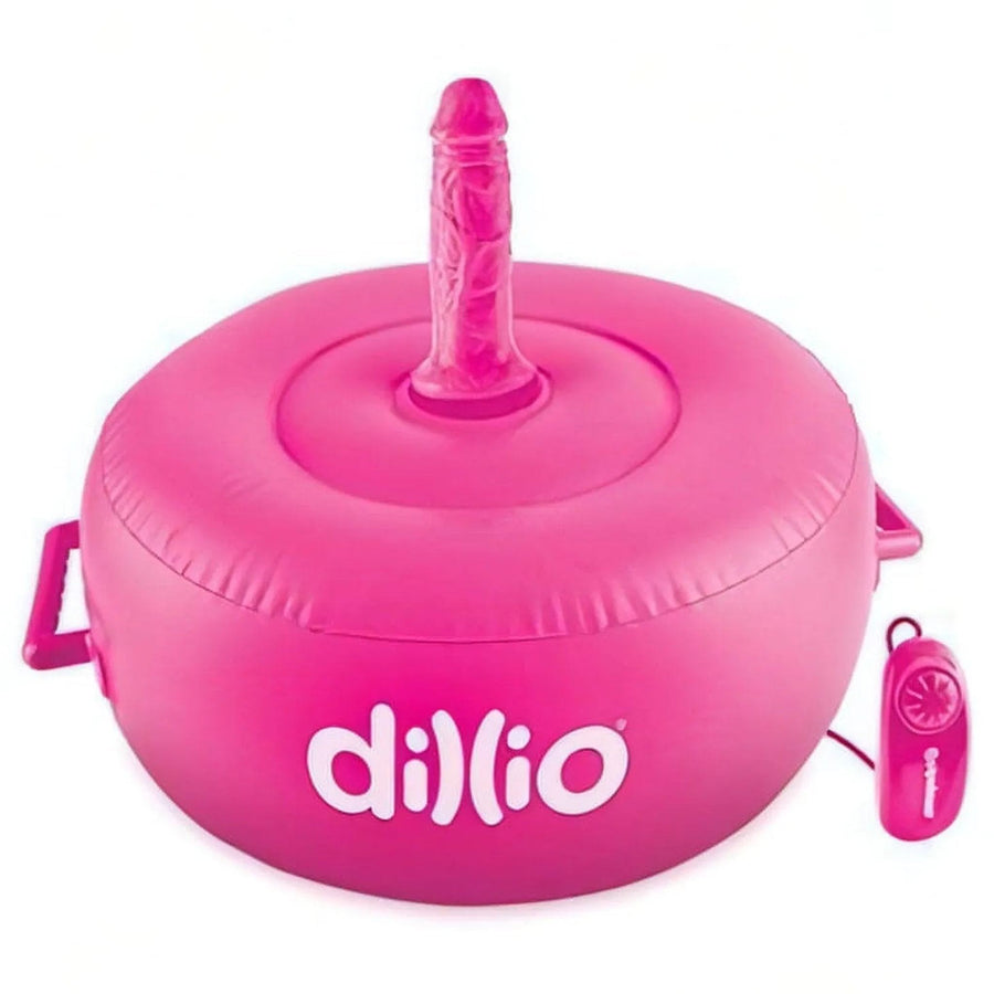 Cuscino gonfiabile rosa con fallo realistico e vibrazione multispeed