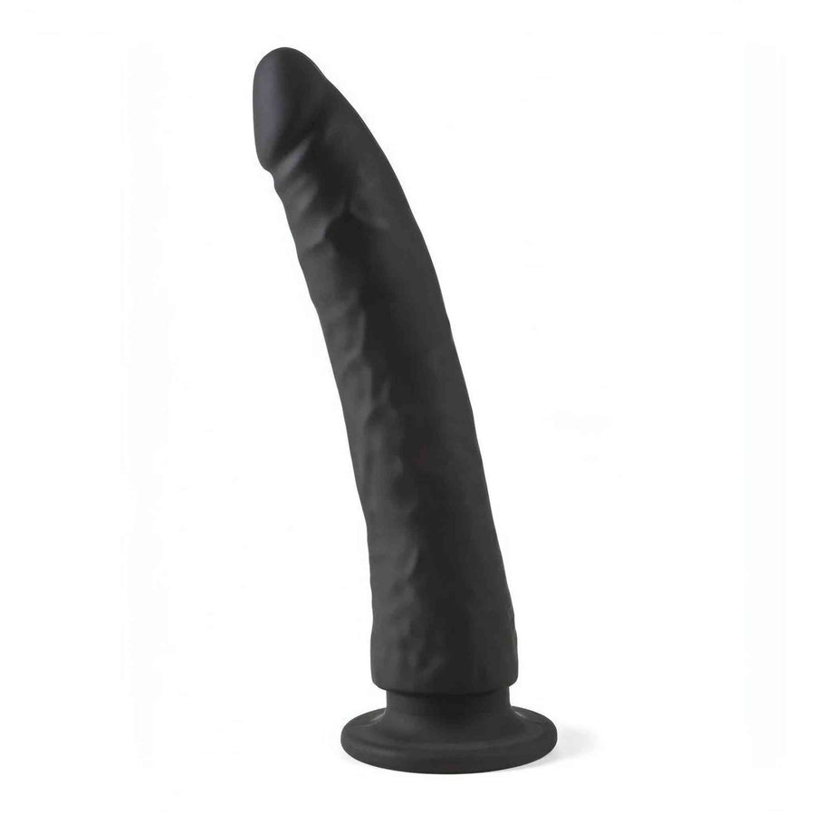Dildo with suction cup in 100% pure silicone - 21cm, Black