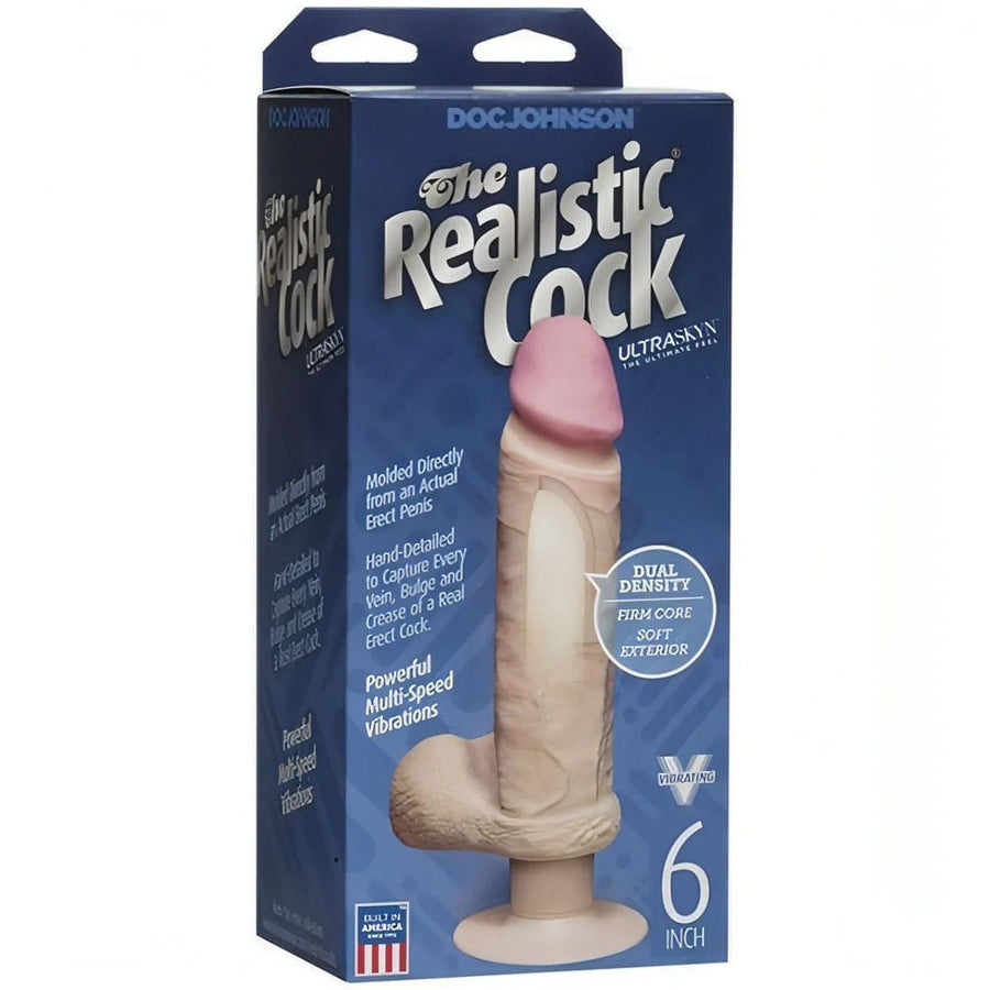 Doc Johnson The Vibro Realistic Cock UR3 - Flesh Pink, 6 inch.