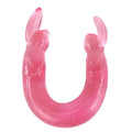 Double dildo with clitoral bunny - Silicone, Pink