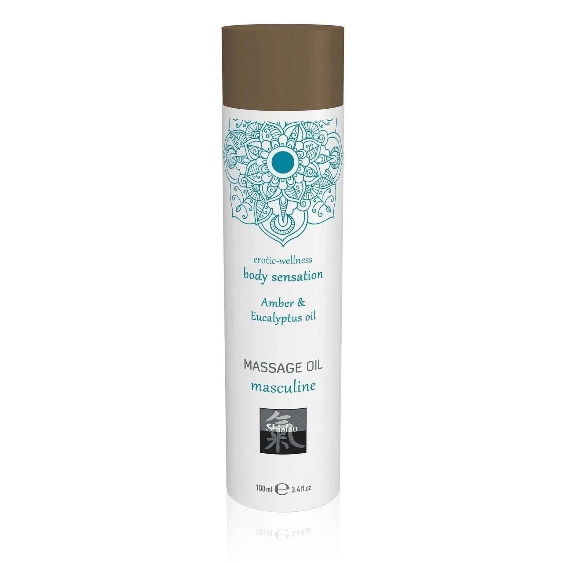 Erotic Wellness Body Sensation Amber & Eucalyptus Oil - Massage Oil Masculine, 100 ml