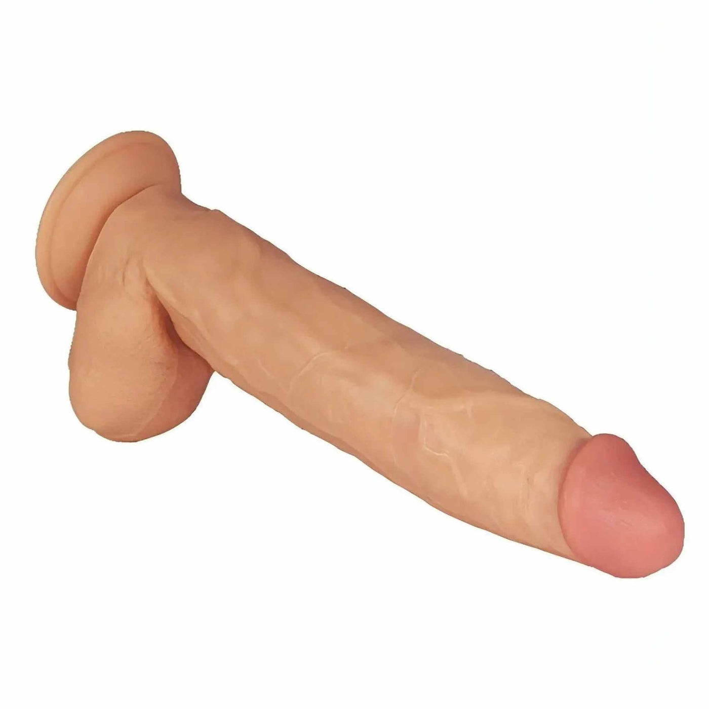 Fallo Maxi 11″ realistico con testicoli e ventosa - 30 cm lungo Ø 6 cm , Rosa Carne
