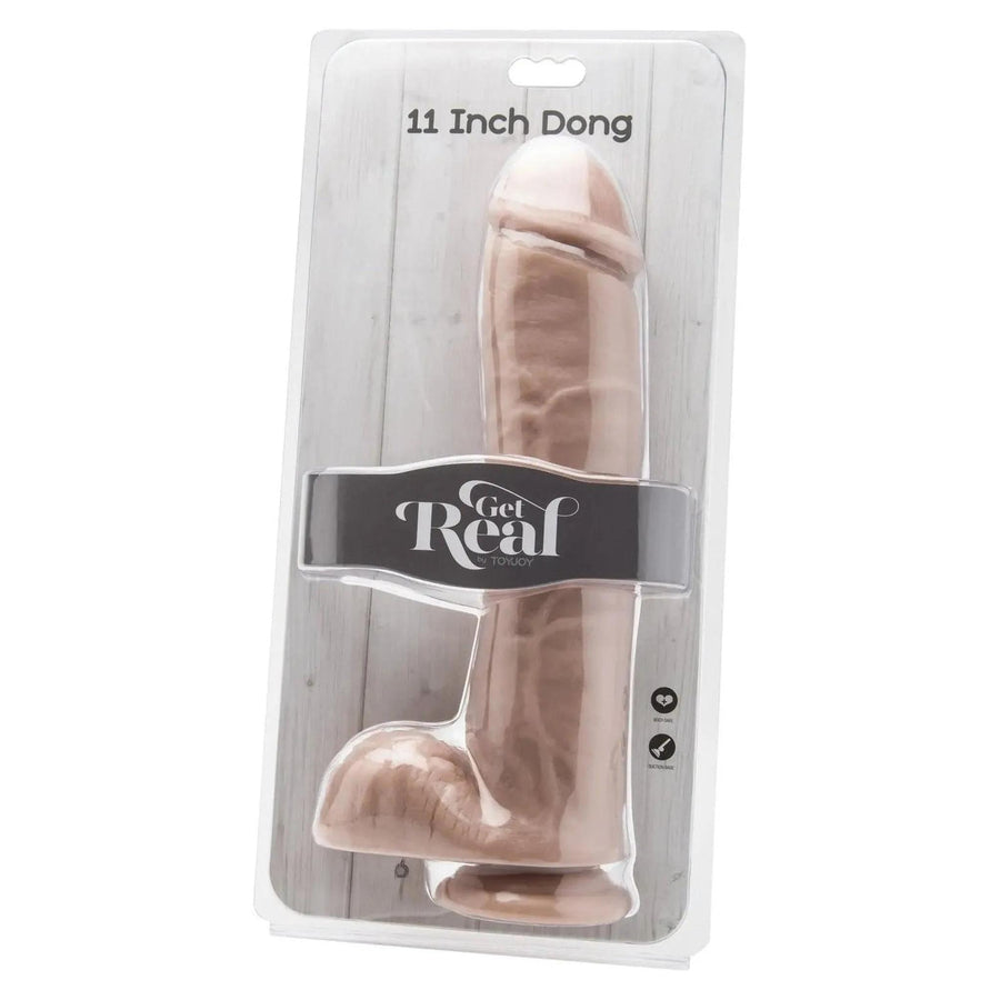 Maxi phallus with suction cup and testicles in Vital-Skin Technology - 28cm, Flesh Pink