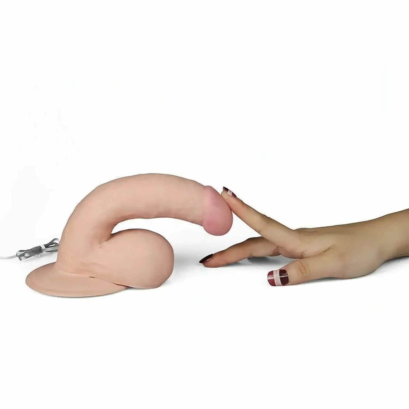Fallo Realistico 18 cm con Ventosa 100% Ultra Soft, Vibrazione comandata con telecomando - 7.5″ Rosa Carne