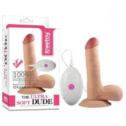 Fallo Realistico 18 cm con Ventosa 100% Ultra Soft, Vibrazione comandata con telecomando - 7.5″ Rosa Carne