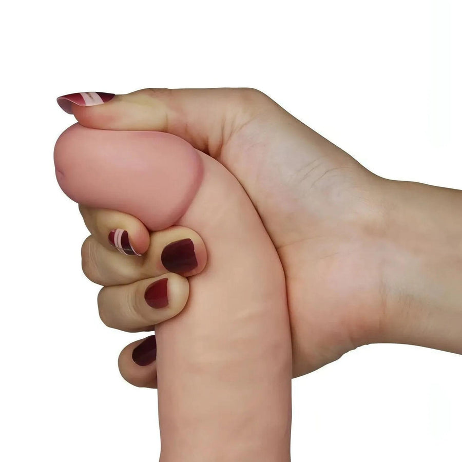 Realistic Phallus 18 cm with 100% Ultra Soft Suction Cup, Vibration controlled by remote control - 7.5'' Flesh Pink