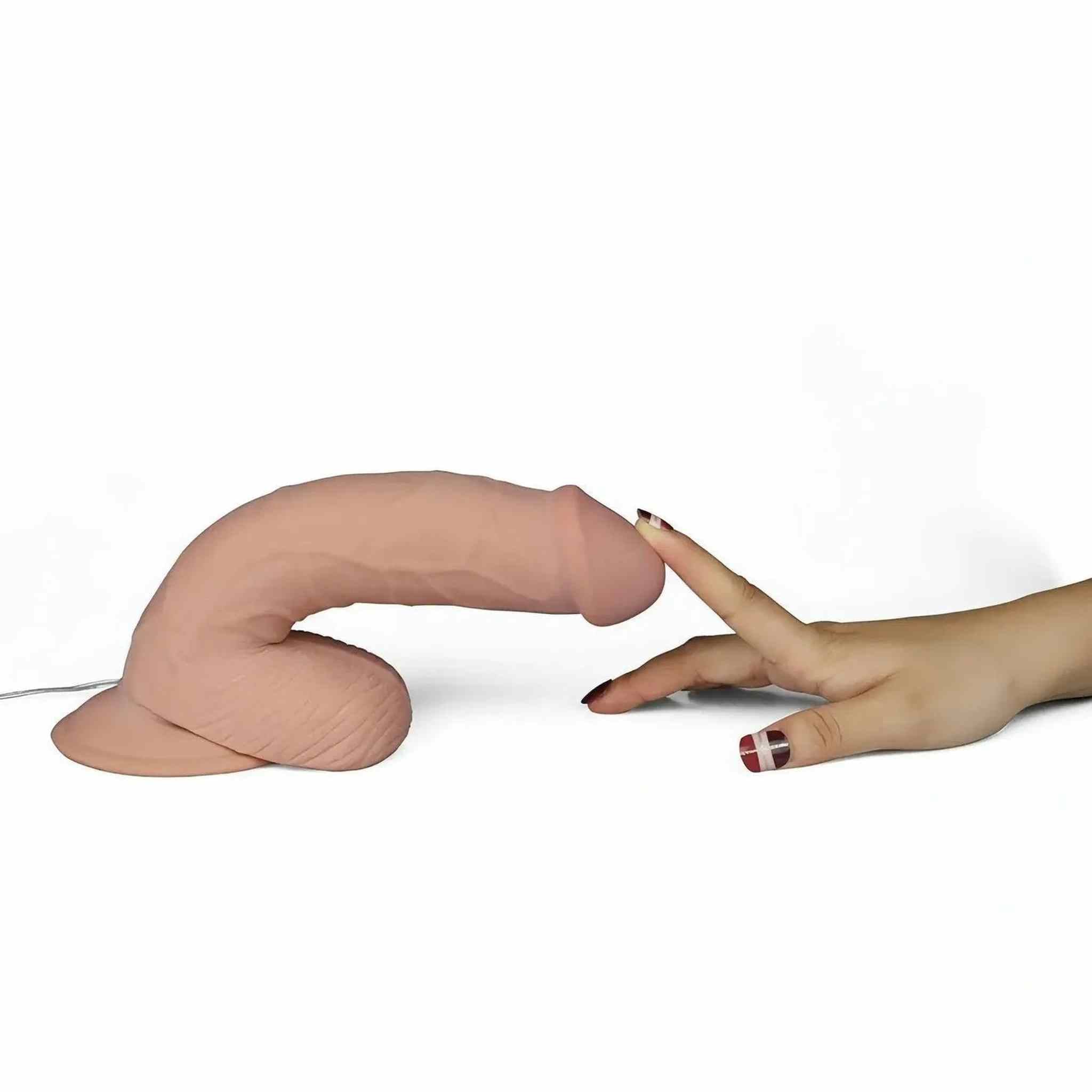 Fallo Realistico 20 cm Extra morbido con testicoli e ventosa - 8.8″, Rosa Carne