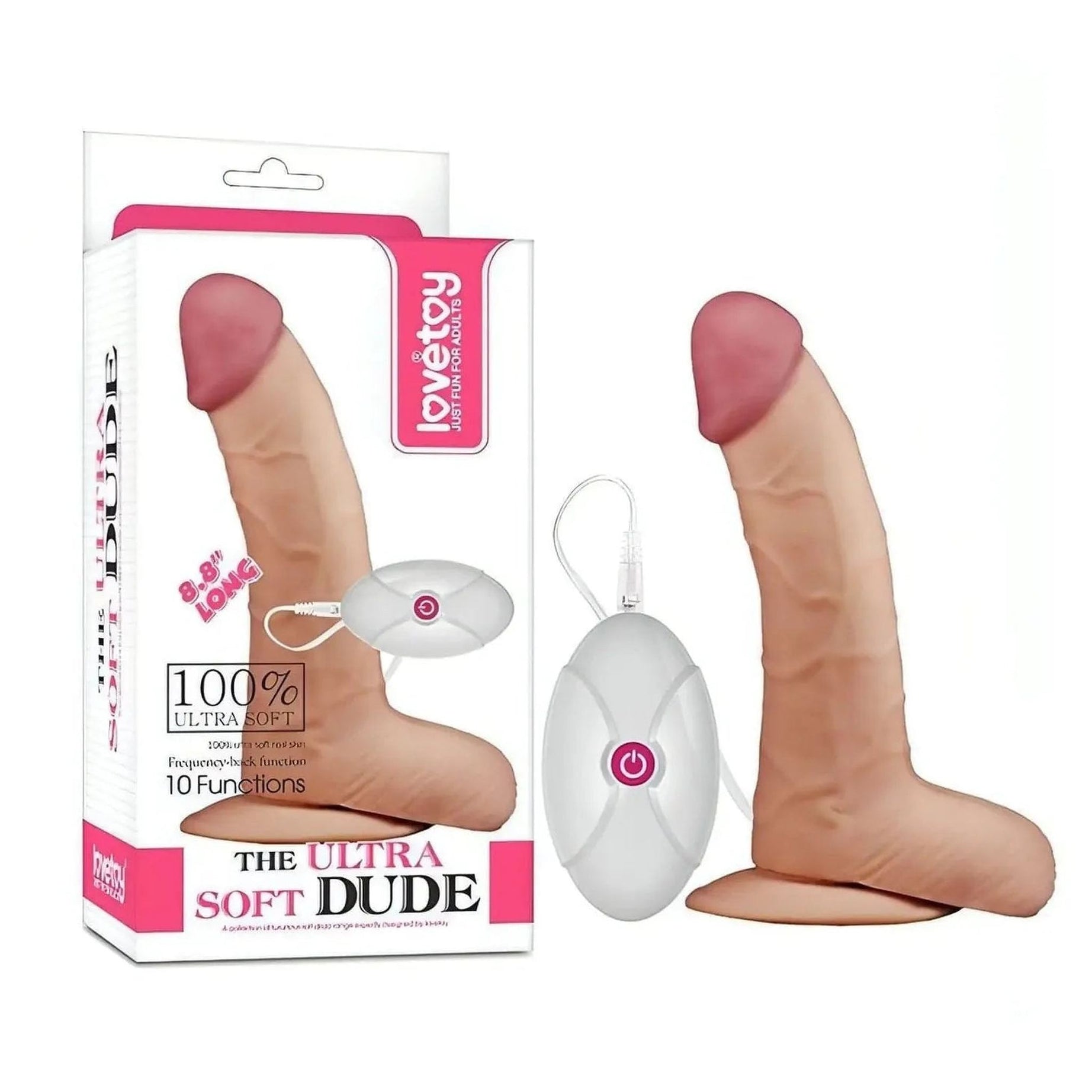 Fallo Realistico 20 cm Extra morbido con testicoli e ventosa - 8.8″, Rosa Carne