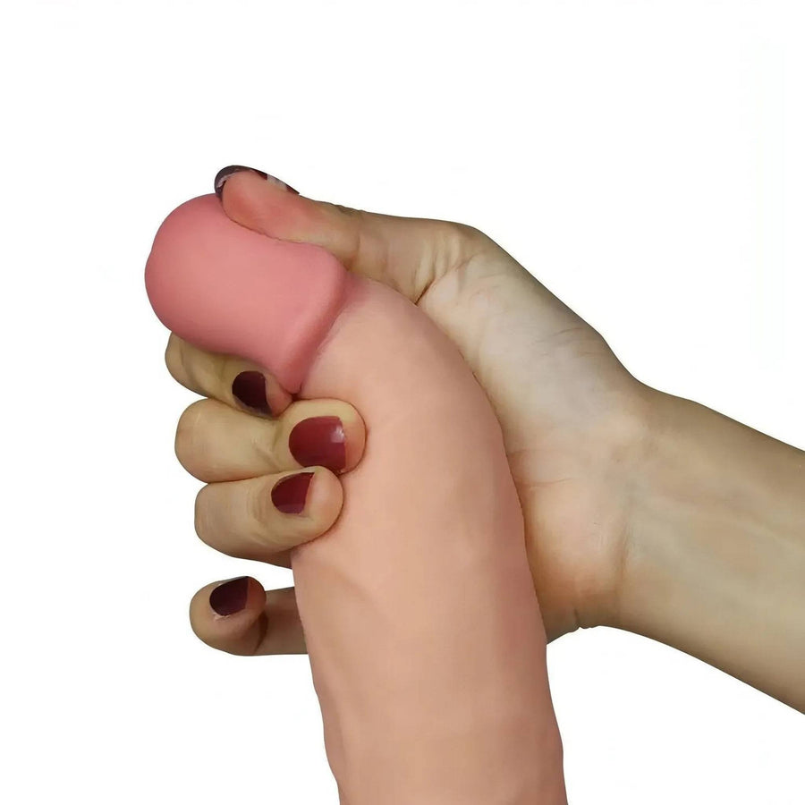 Realistischer Phallus 20 cm mit 100 % ultraweichem Saugnapf, ferngesteuerter Vibration – Fleischrosa