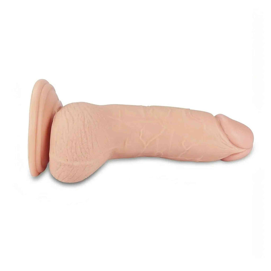 7'' Realistic Phallus with suction cup and adjustable vibration with remote control - Flesh Pink