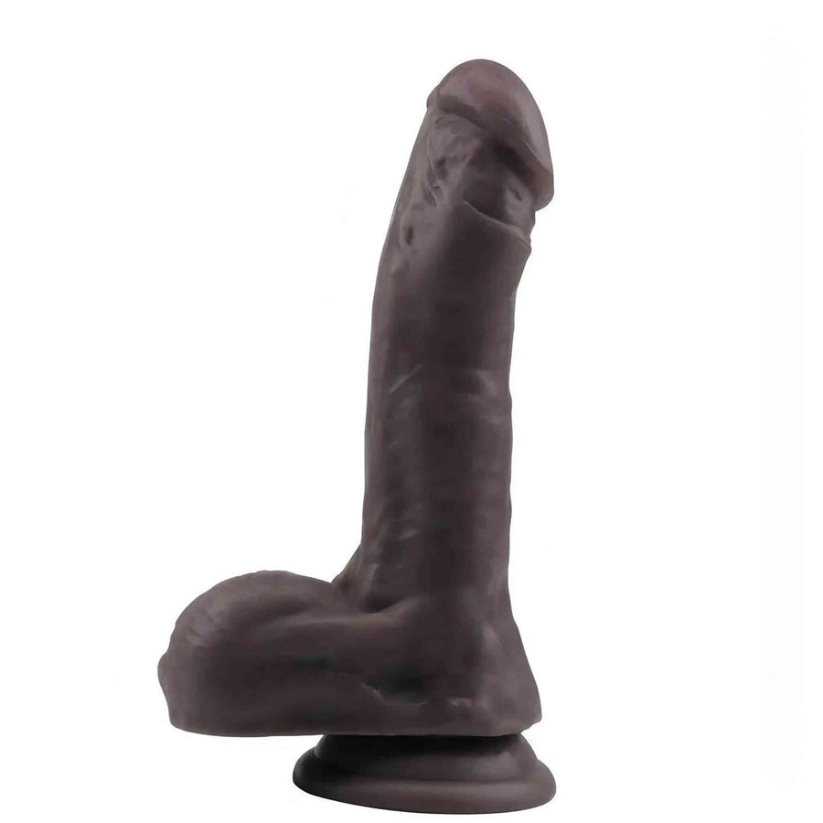 Dual Density Realistic Phallus With Suction Cup - Black