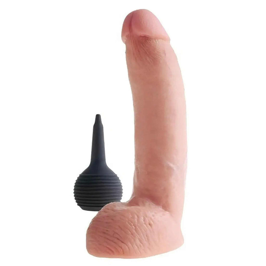 Realistic Phallus with ejaculation system - 9'', Flesh Pink