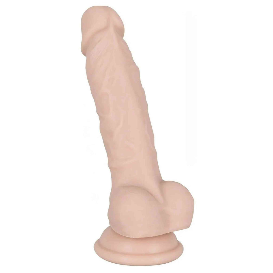 Realistic phallus in 100% Silicone with suction cup - 18 cm, Flesh Pink, Size M