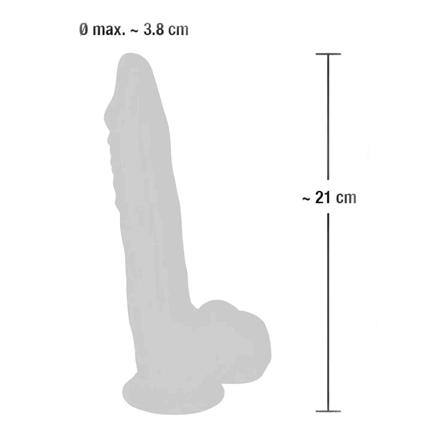 Fallo Realistico realizzato in 100% silicone medicale - 21 cm, Rosa Carne