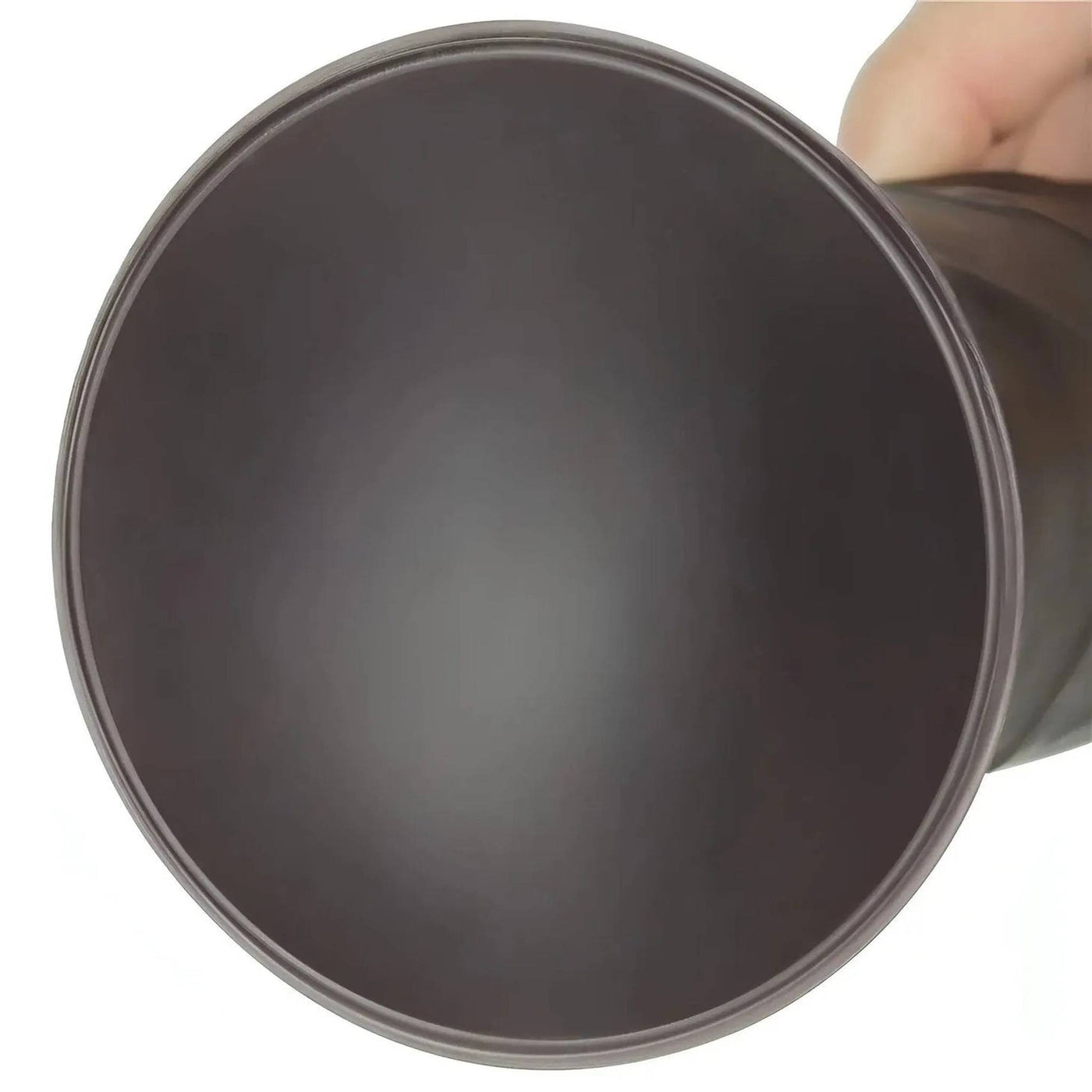 Base piatta circolare del dildo vibrante nero in silicone con bordo rialzato per stabilità
