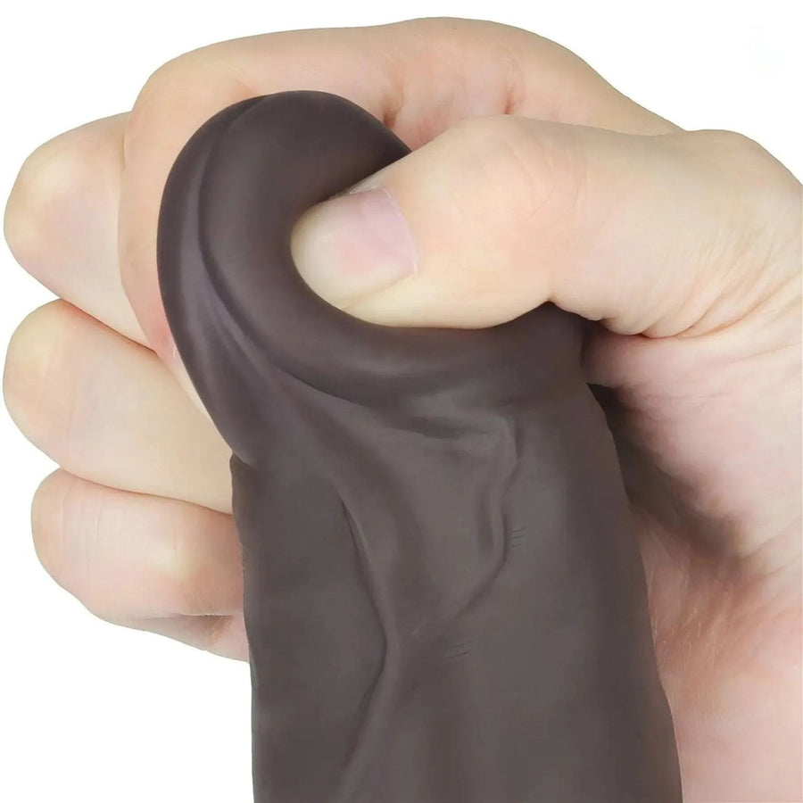 Ultra Realistic Dildo with 10 vibration and rotation modes - Silicone, Wireless Control - Black, 9''