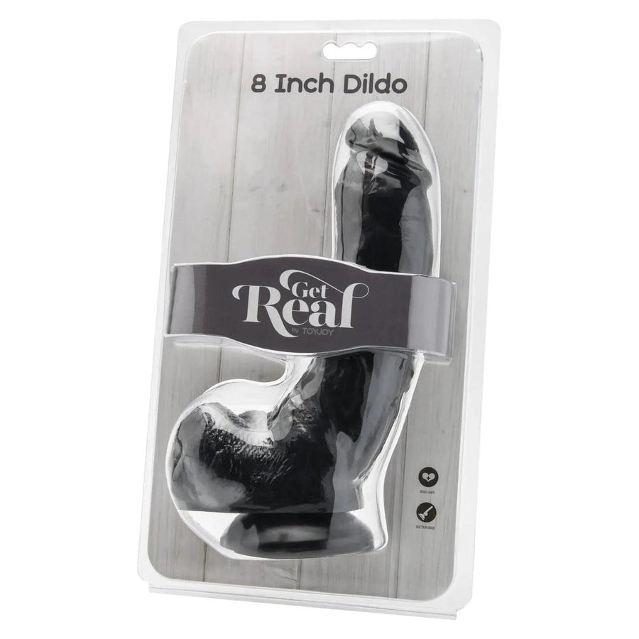 Ultra-realistic phallus with testicles and suction cup in Vital-Skin technology - 20.5cm - Black