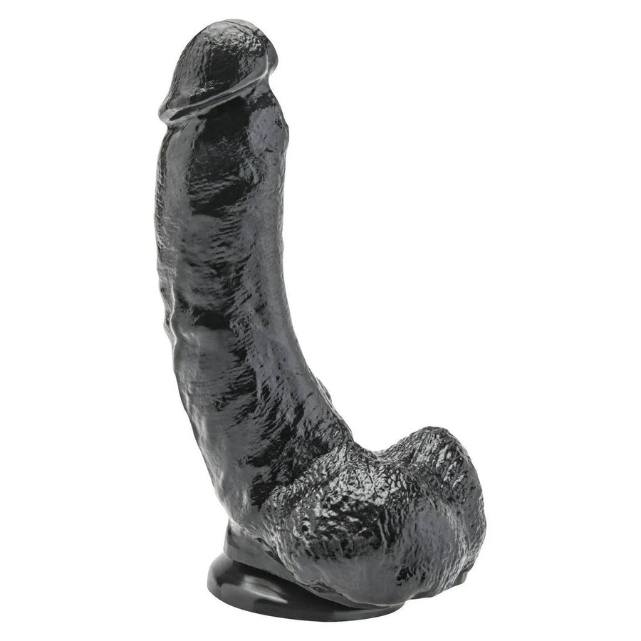 Ultra-realistic phallus with testicles and suction cup in Vital-Skin technology - 20.5cm - Black