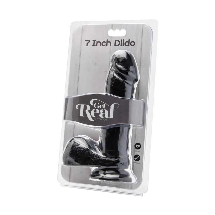 Ultra-realistic phallus with suction cup and testicles in Vital-Skin technology - 18cm - Black