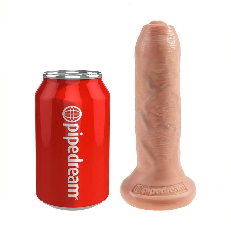 Dildo with sliding skin - 6'', Flesh Pink