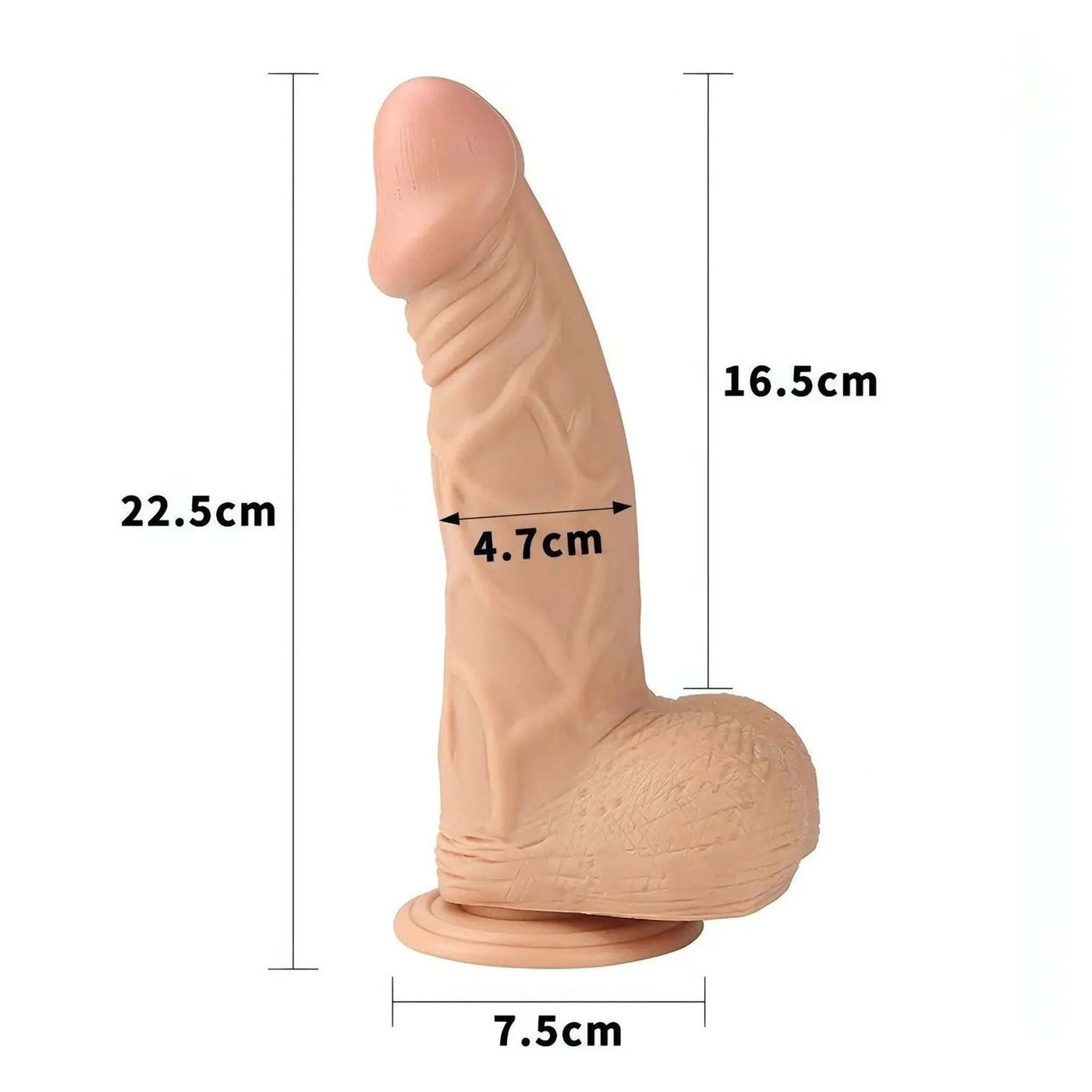 Fallo realisitico con testicoli e ventosa 9″ - Rosa Carne