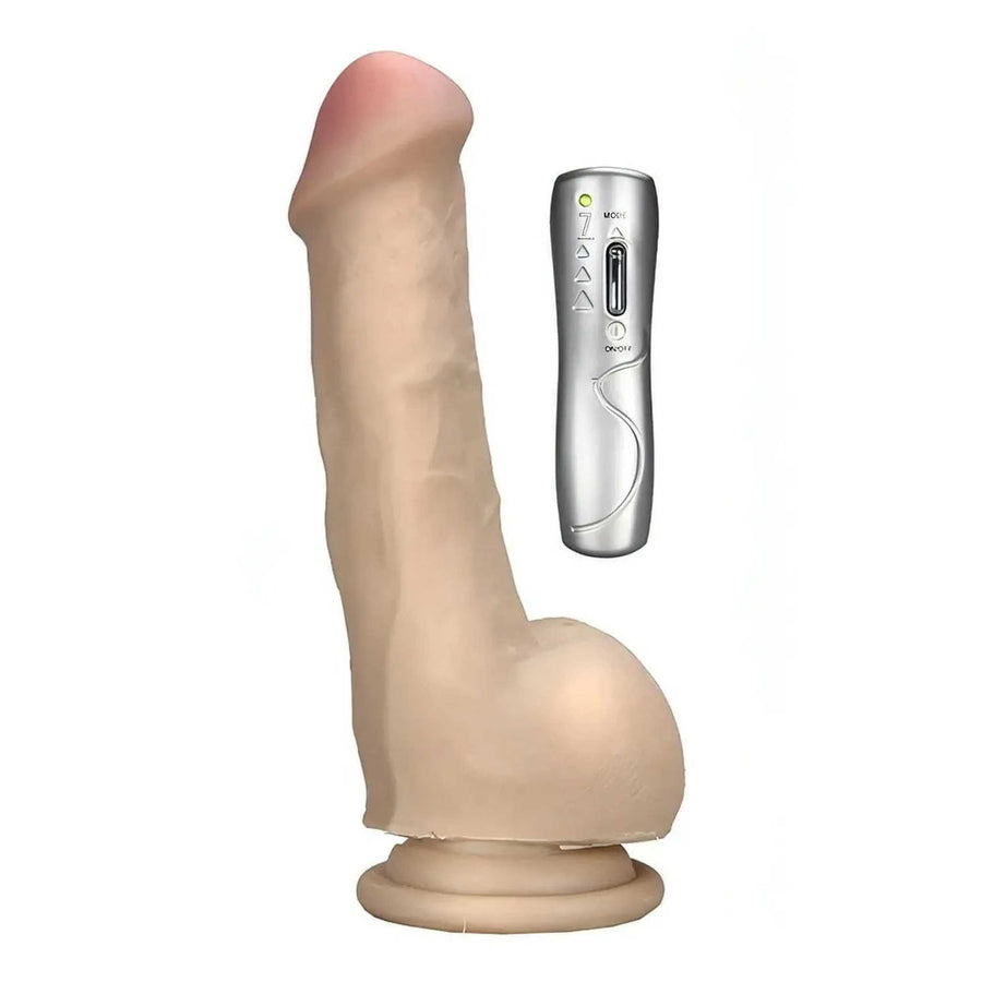 Realistic phallus 16.5 cm in cyberskin with 7 vibration modes - Flesh Pink