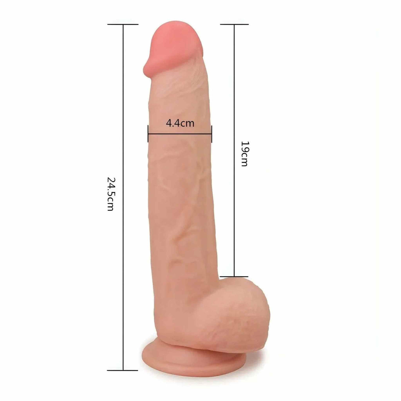 Fallo realistico 19 cm con pelle scorrevole come un membro vero - 8″, Rosa Carne
