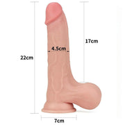 Fallo realistico con pelle scorrevole come un membro vero - 8.5″, Rosa Carne