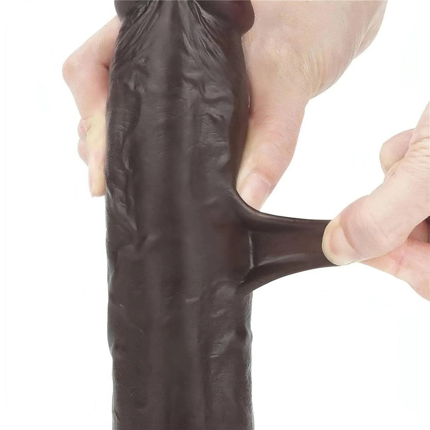 Fallo realistico con pelle scorrevole come un membro vero - 9.5 ″, Nero