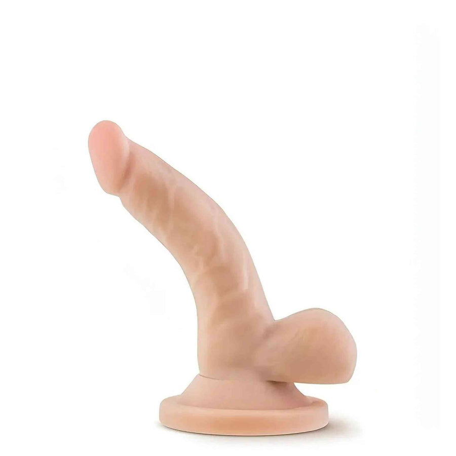 Realistic phallus with suction cup and testicles - 4'' Flesh Pink