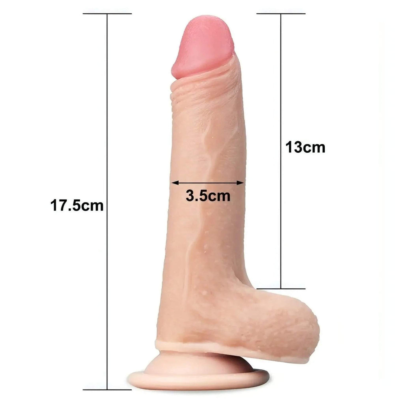 Fallo realistico con ventosa scappellabile e pieghevole - 7″ Rosa Carne
