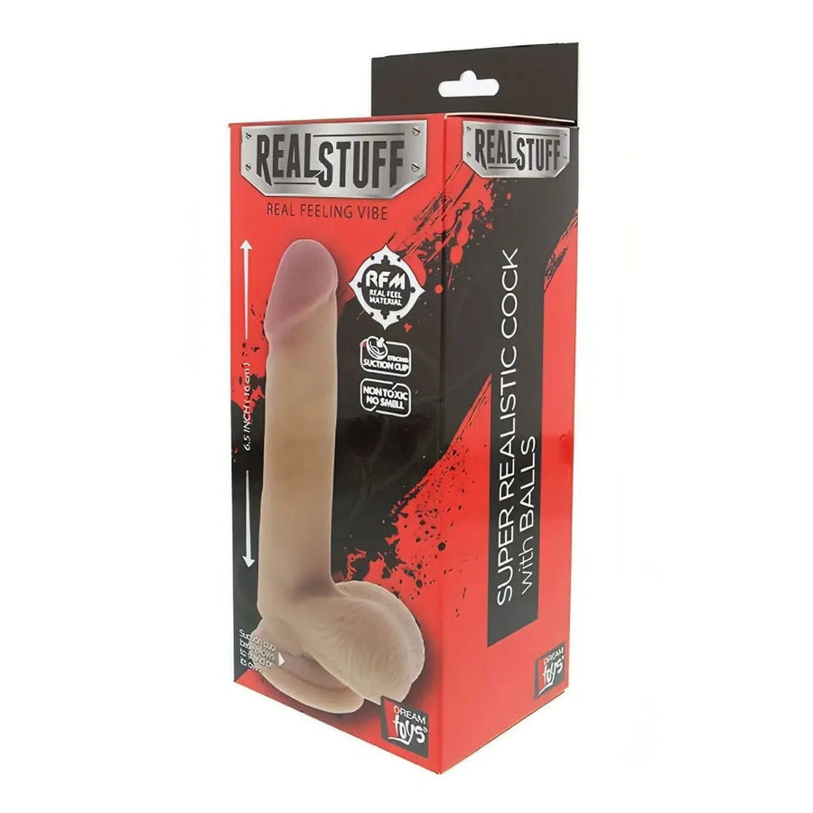Realistic cyberskin phallus with suction cup - 16 cm, Flesh Pink