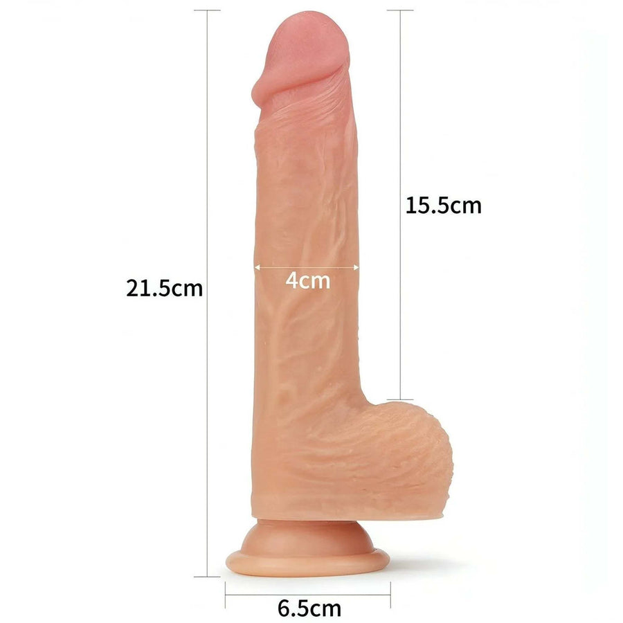 Vibrating phallus heatable up to 40° and 10 rotation modes - Medical Silicone, Totally Hypoallergenic, Rechargeable