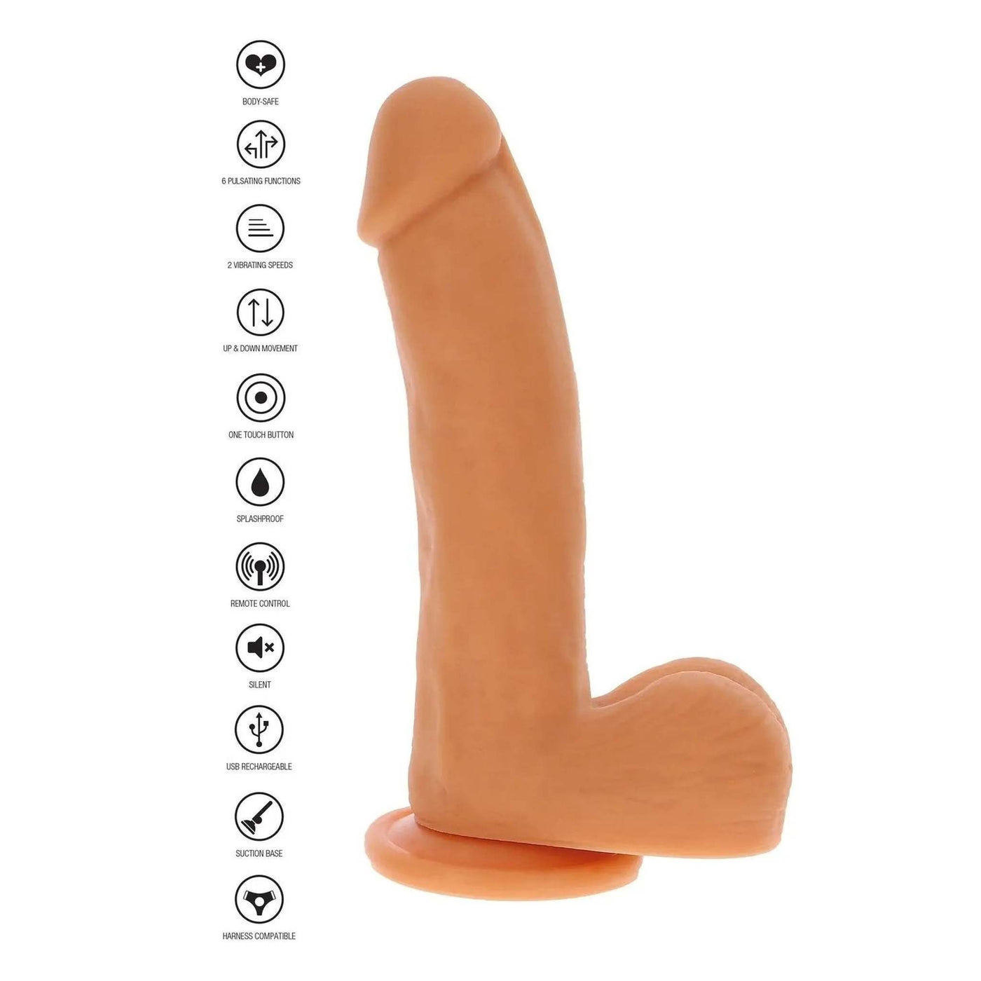 Fallo vibrante ultrarealistico con movimento Up&Down Magnetic Pulse - Dotato di telocamando wireless