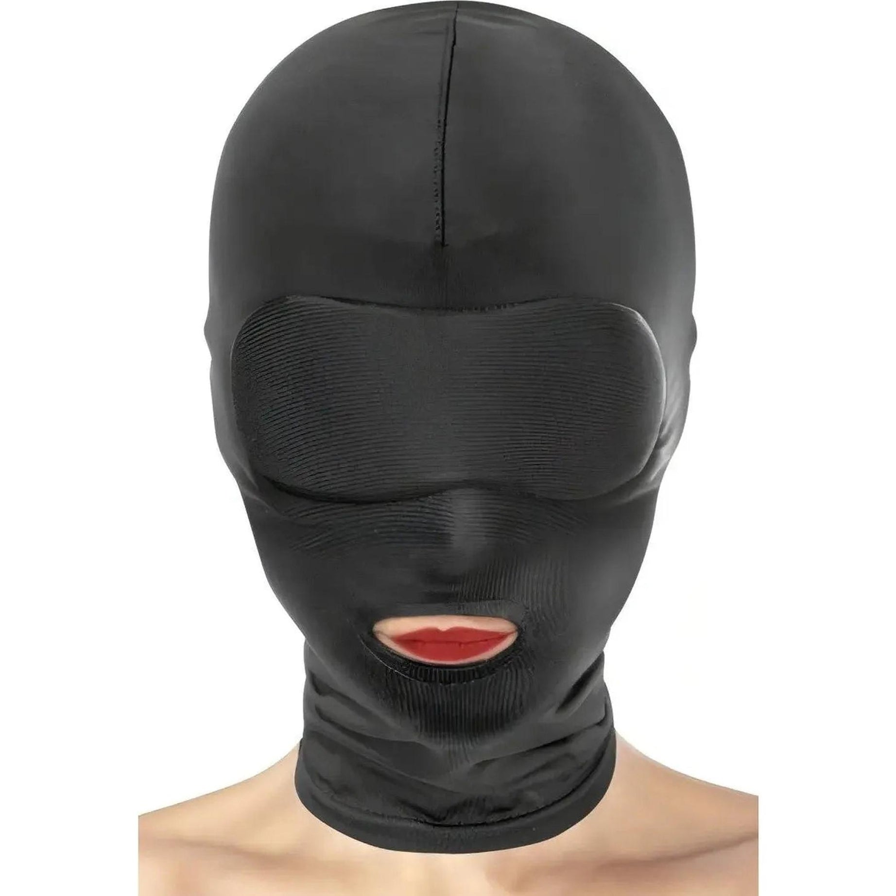 Fetish Tentation Cappuccio nero open mouth