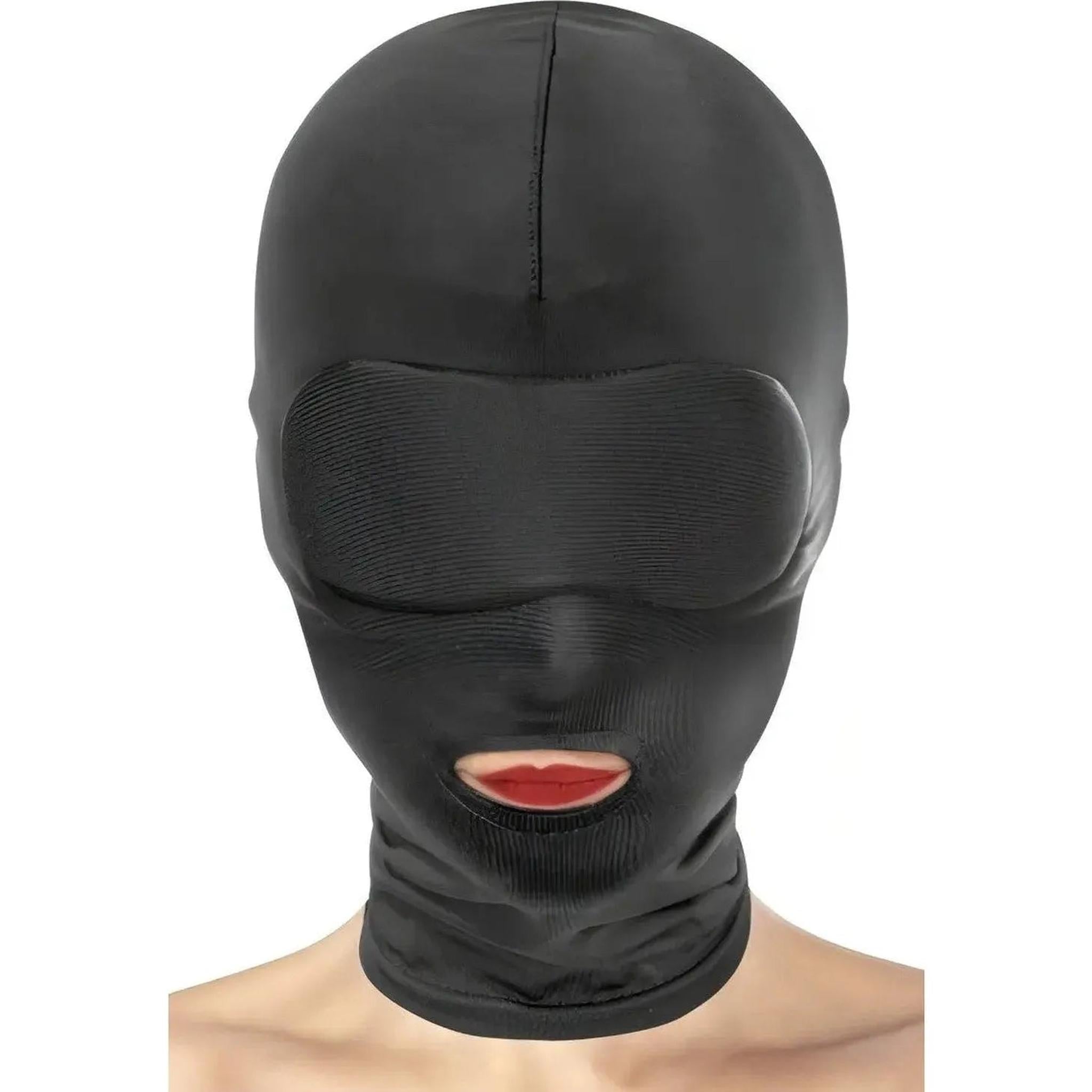 Fetish Tentation Cappuccio nero open mouth