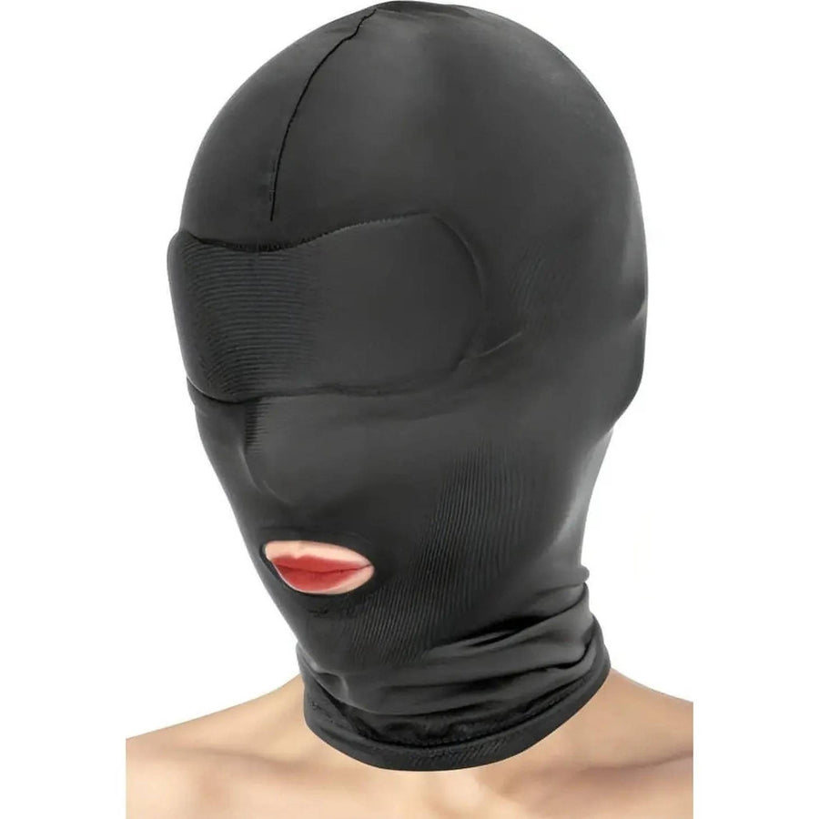 Fetish Tentation Cappuccio nero open mouth