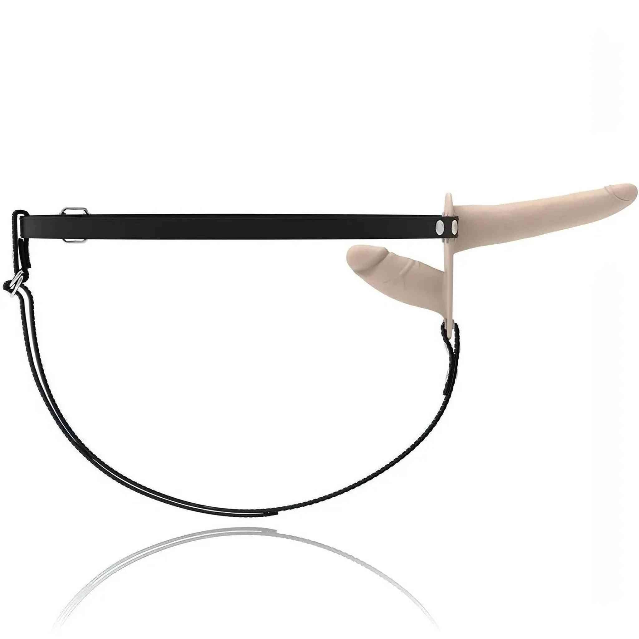 Flesh Up Double Penetrix Silicone Strap-On - Silicone Medicale, Rosa Carne