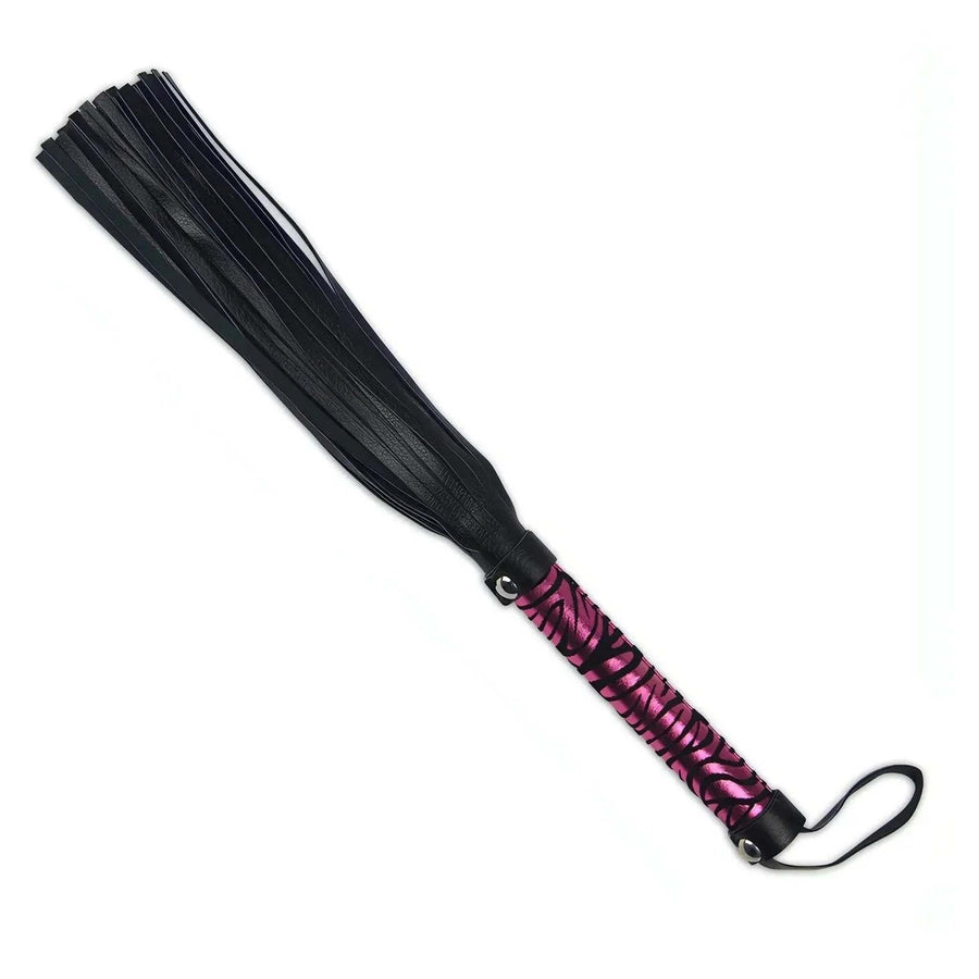 Leichte Peitsche mit Wildlederfransen, Zebragriff – Lila