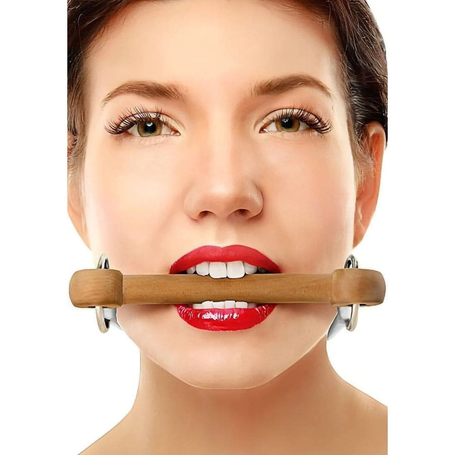 Gag con Mordente in Legno e Cinghie in Pelle