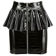 Gonna Wetlook con Peplo e Zip Frontale
