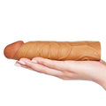 Realistische Phallusscheide 17 cm lang mit 2,5 cm Verlängerung – Mulatto
