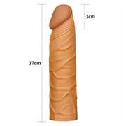 Guaina Fallica Realistica 17 cm lunga con un estensione di 2.5 cm - Mulatto