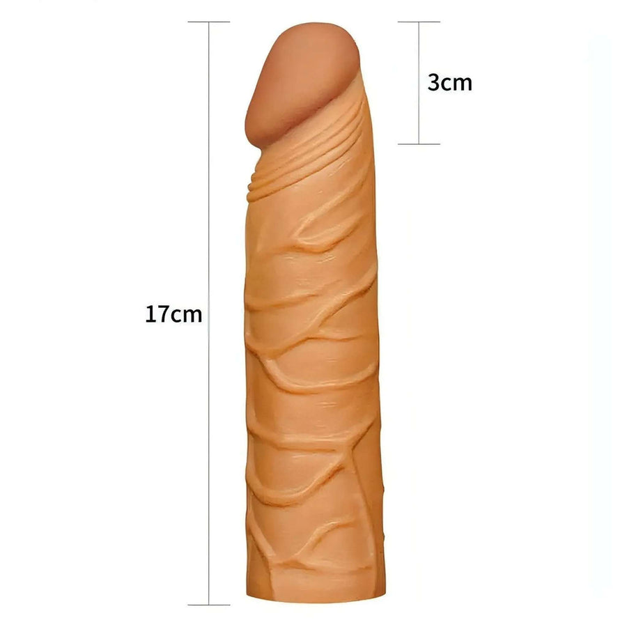 Guaina Fallica Realistica 17 cm lunga con un estensione di 2.5 cm - Mulatto