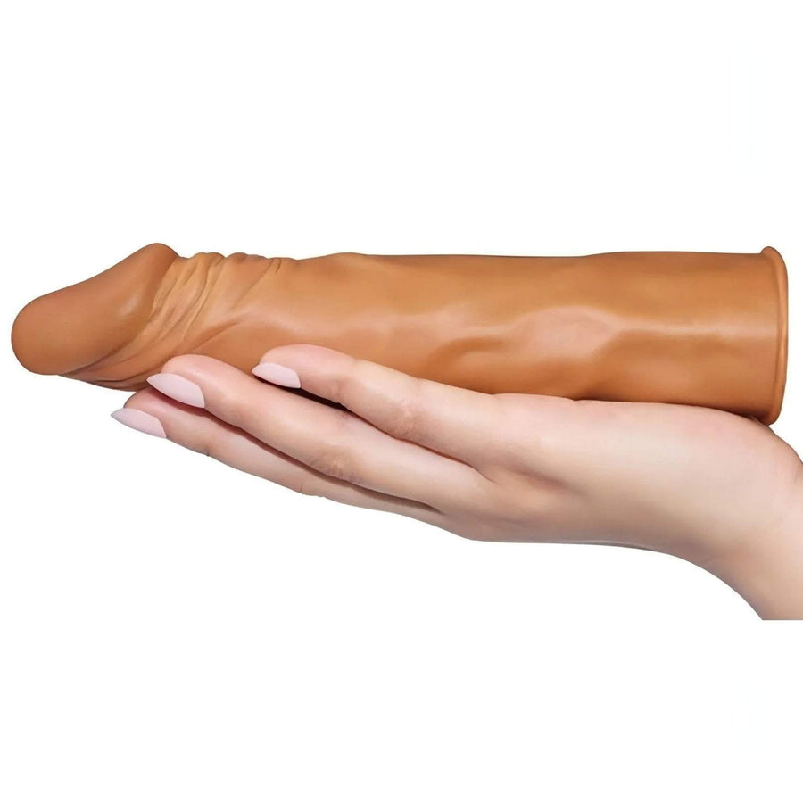Soft Realistic Phallic Sheath 19cm long with a 5cm extension - Mulatto