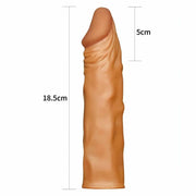 Guaina Fallica Realistica Morbida 19 cm lunga con un'estensione di 5 cm - Mulatto