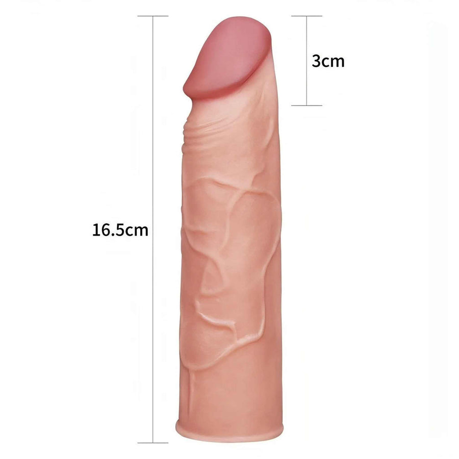Realistic Phallic Sheath 16.5 cm and 2.5 extension - Flesh Pink